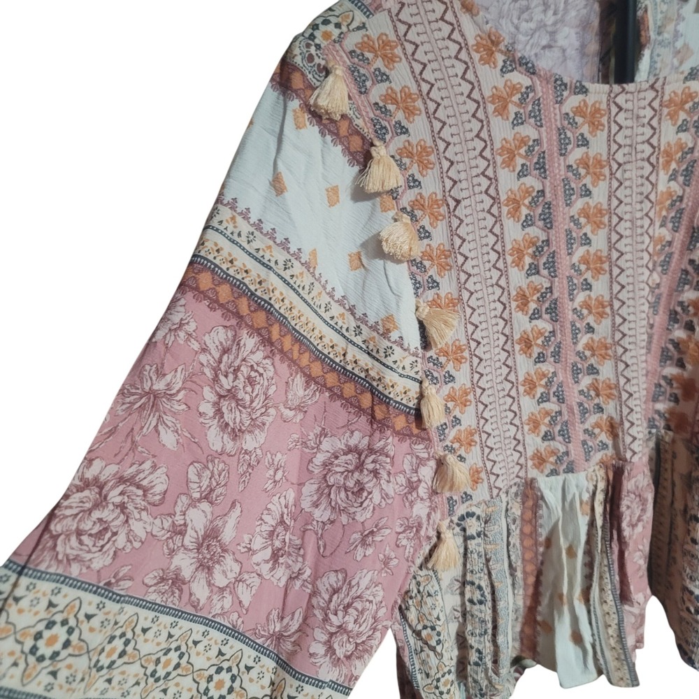 American Eagle Womens Large Pink Patchwork Floral… - image 3